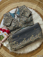 Soft Fendy Chiffon Saree – Heavy Embroidery & Sequin Glam (Festival & Party Ready)