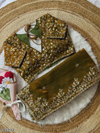 Soft Fendy Chiffon Saree – Heavy Embroidery & Sequin Glam (Festival & Party Ready)