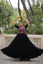 Elegant Navratri Gown 2025 – Stylish Rayon Festive Dress for Women