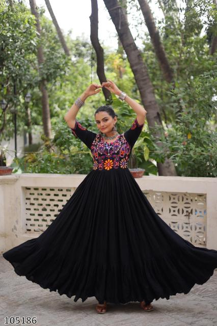 Elegant Navratri Gown 2025 – Stylish Rayon Festive Dress for Women