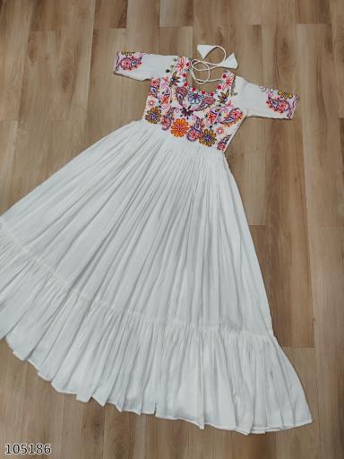 Elegant Navratri Gown 2025 – Stylish Rayon Festive Dress for Women