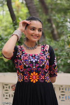 Elegant Navratri Gown 2025 – Stylish Rayon Festive Dress for Women