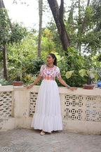 Elegant Navratri Gown 2025 – Stylish Rayon Festive Dress for Women