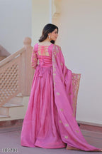 Diwali Glow – Gold Crush Sequined Multi-Embroidered Pink-Green Kurti