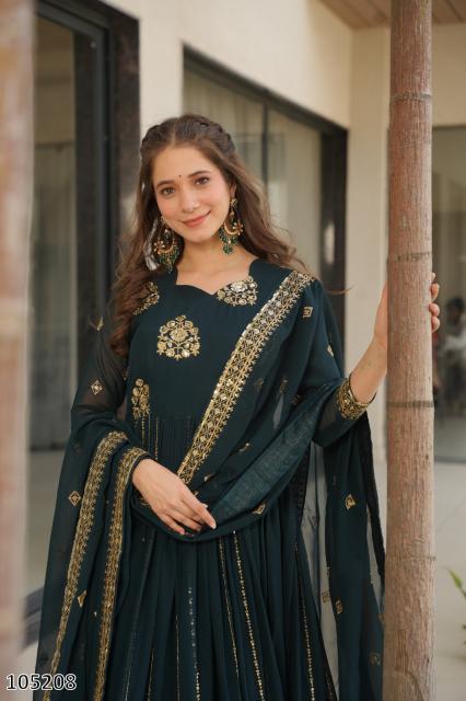 remium Wedding & Festive Embroidered Gown With Dupatta – Elite Designer Edition