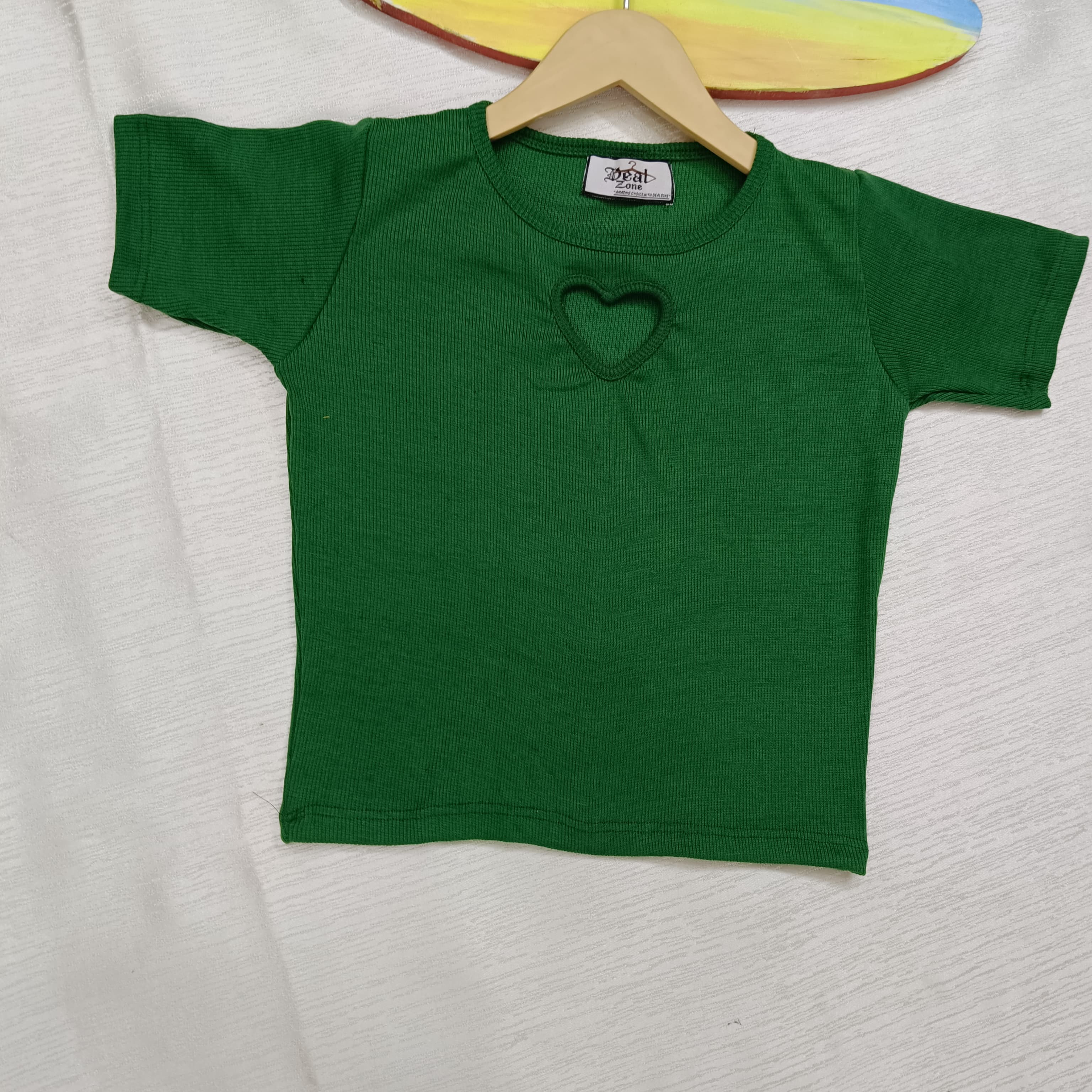 Trendy Heart Cut Ribbed Fitted Top for Women – Soft Stretchy Casual Wear