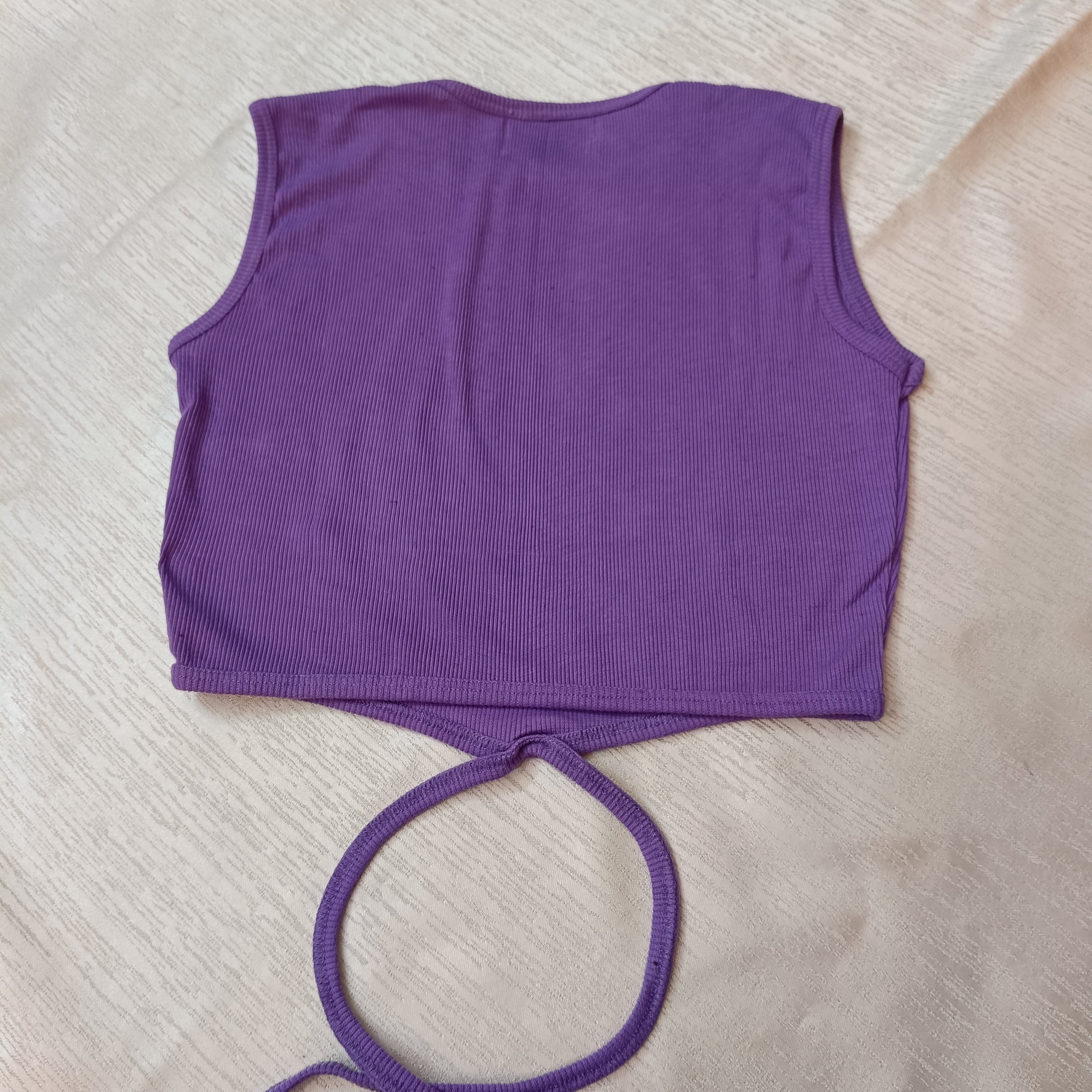 Ribbed Wrap-Tie Crop Top