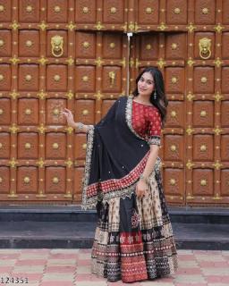 Navratri Season Printed Polly Reyon Full Stitched Lehenga Choli