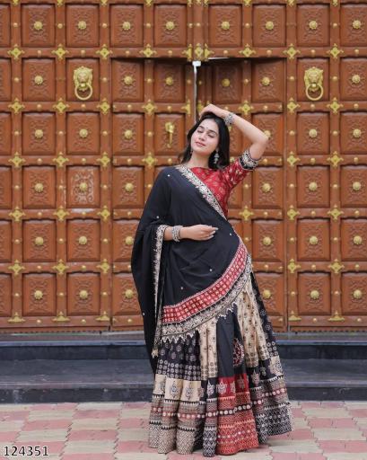 Navratri Season Printed Polly Reyon Full Stitched Lehenga Choli