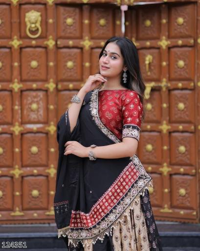 Navratri Season Printed Polly Reyon Full Stitched Lehenga Choli