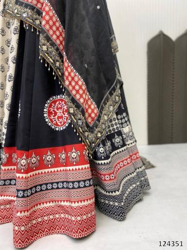 Navratri Season Printed Polly Reyon Full Stitched Lehenga Choli