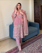 Diwali Special – Elite French Crepe Embroidered Suit (3-Piece Festive Edition)