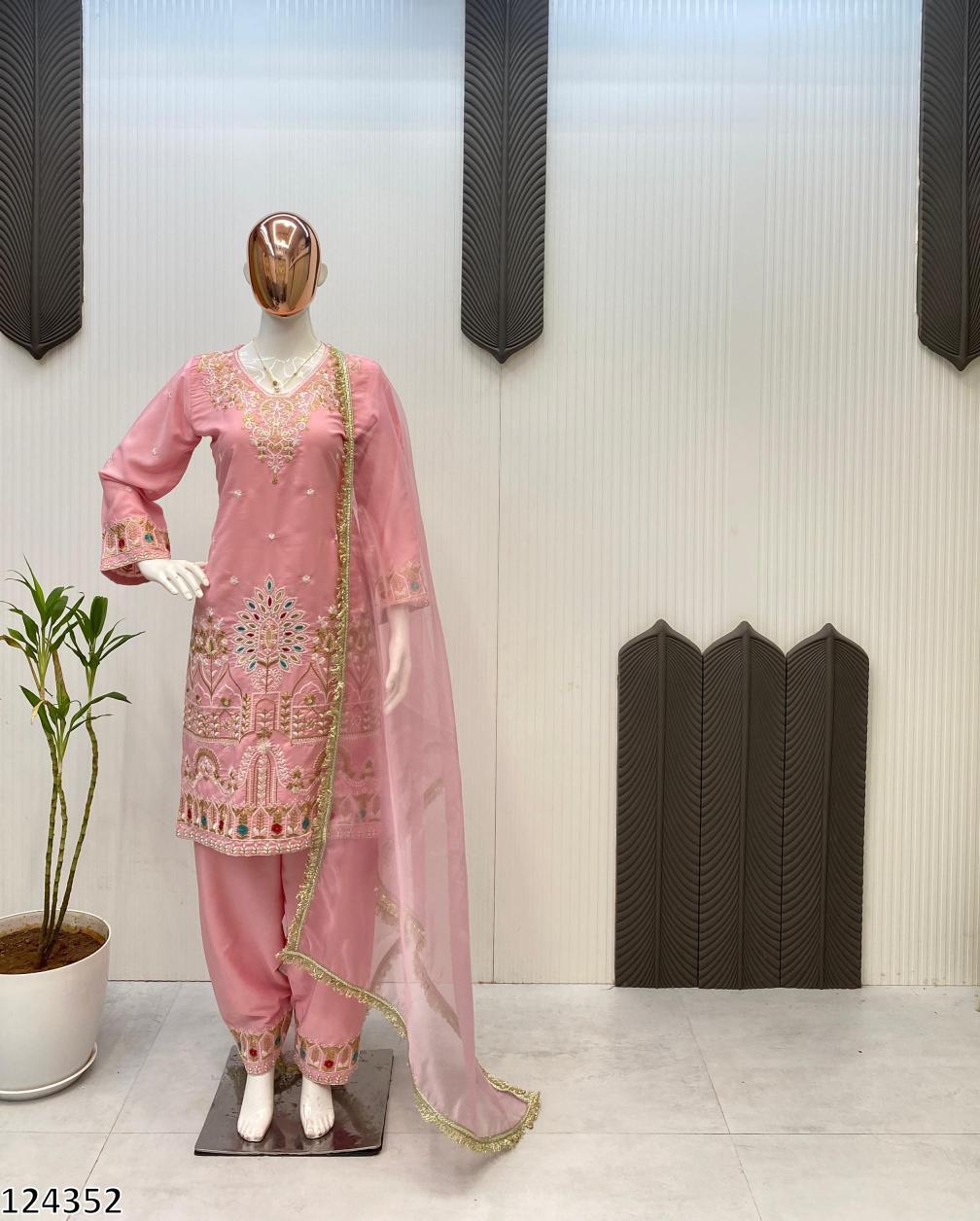 Diwali Special – Elite French Crepe Embroidered Suit (3-Piece Festive Edition)