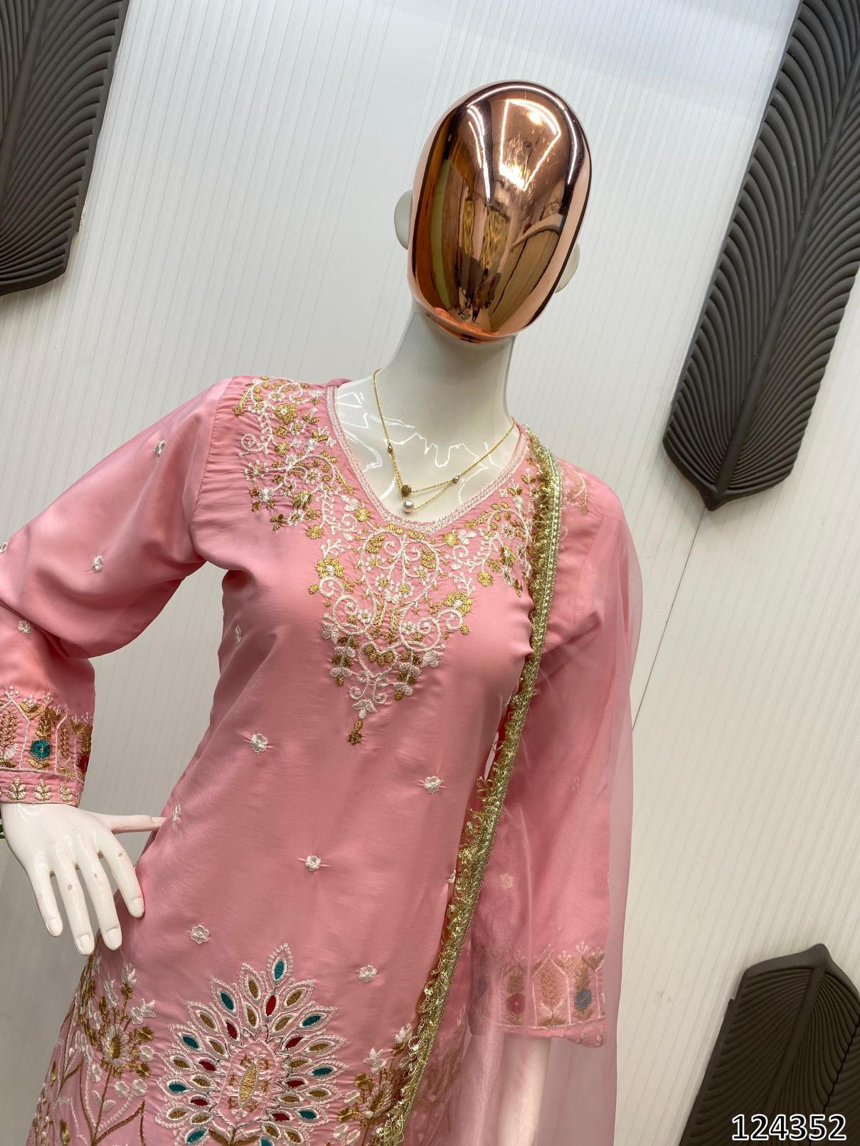 Diwali Special – Elite French Crepe Embroidered Suit (3-Piece Festive Edition)