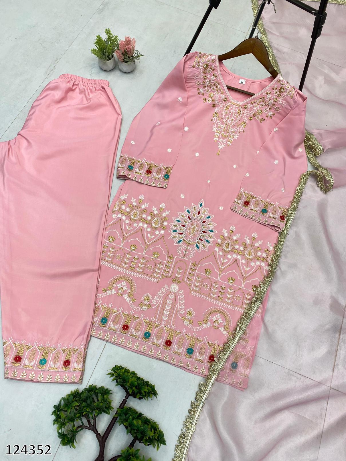 Diwali Special – Elite French Crepe Embroidered Suit (3-Piece Festive Edition)