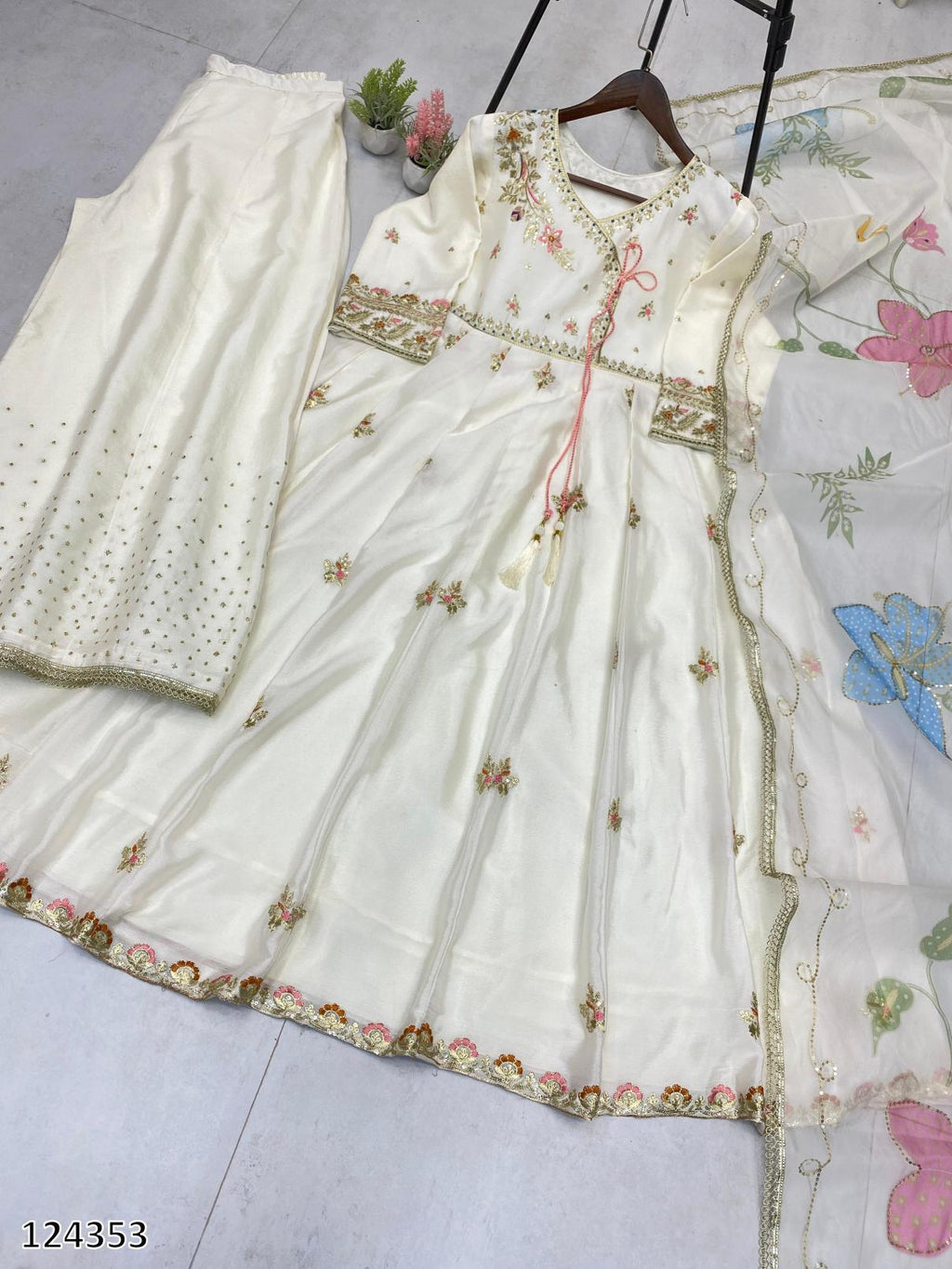 Diwali Exclusive – Designer Sequin Embroidered 3-Piece Gown Set