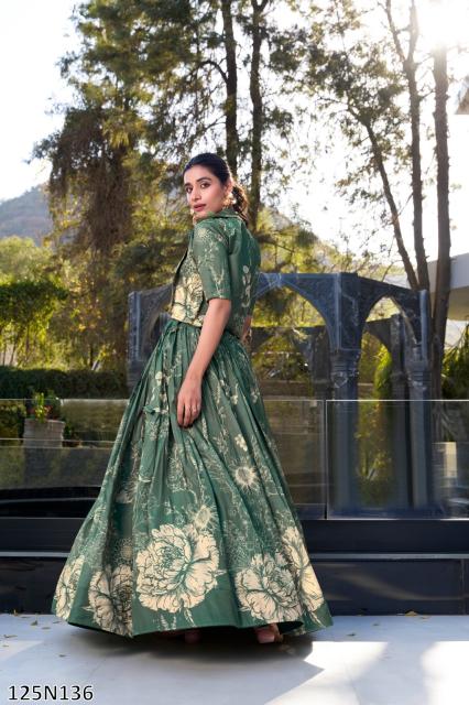 Royal Mauve Floral Printed Designer Lehenga Choli with Jacket – Elegant Festive & Wedding Wear Ensemble