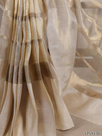 Diwali Radiance – Gold Tissue Border Saree for Engagement & Wedding Functions