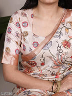 Elegant Tussar Silk Saree with Viscose Border – Traditional Floral Print Party Wear