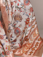 Elegant Tussar Silk Saree with Viscose Border – Traditional Floral Print Party Wear