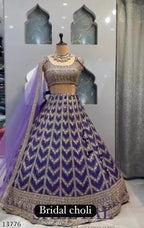 Royal Embroidered Sequence Bridal Lehenga Choli with Dupatta