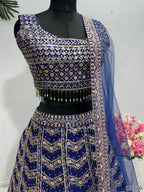 Royal Embroidered Sequence Bridal Lehenga Choli with Dupatta