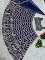 Royal Embroidered Sequence Bridal Lehenga Choli with Dupatta