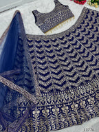 Royal Embroidered Sequence Bridal Lehenga Choli with Dupatta