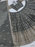 Royal Embroidered Georgette Lehenga Set with Dupatta