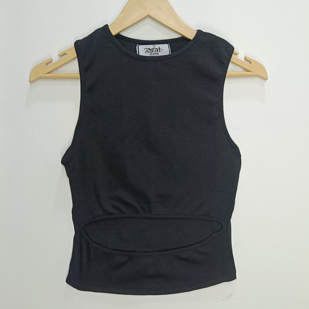 Trendy Sleeveless Cut-Out Crop Top for Women – Bold, Chic & Effortlessly Stylish
