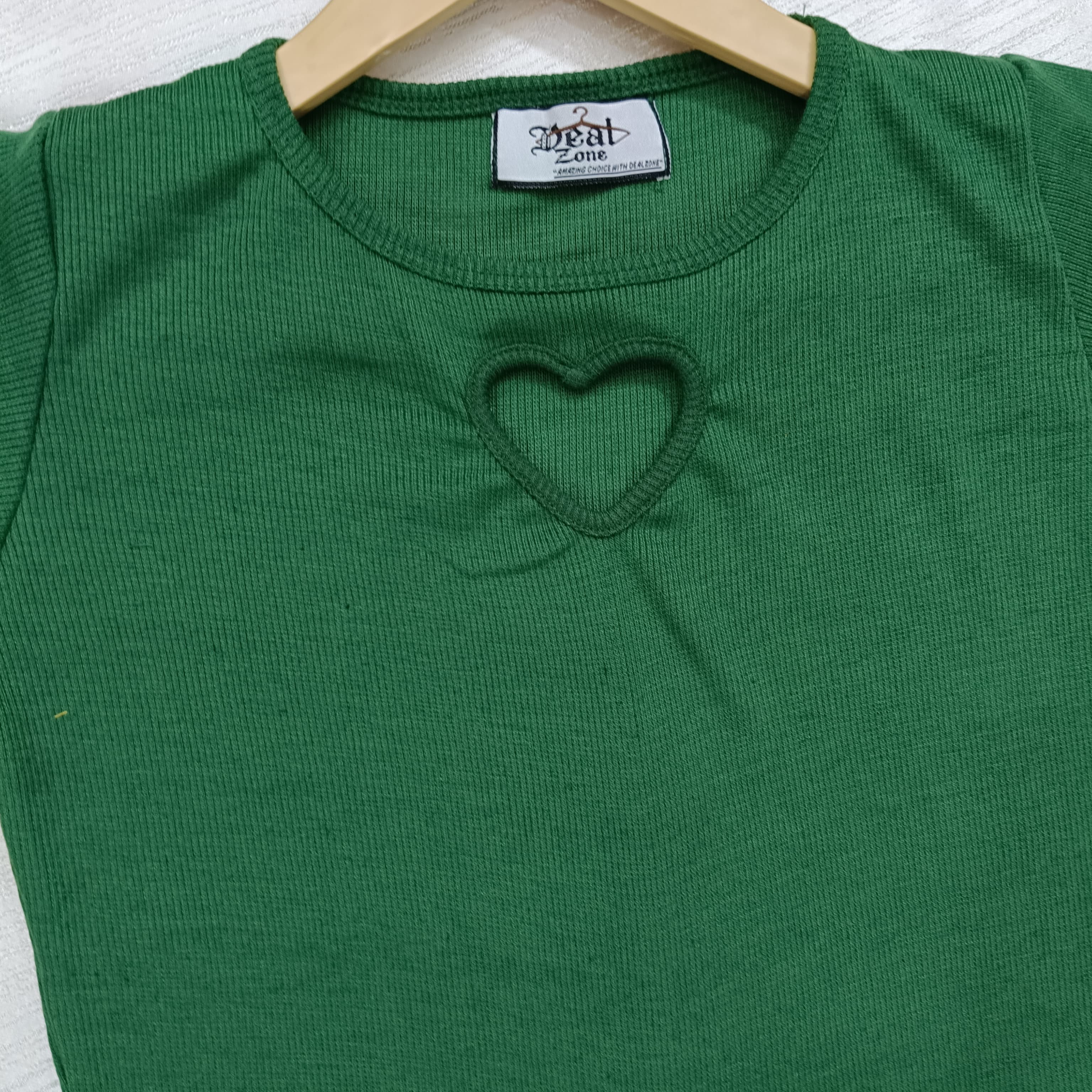 Trendy Heart Cut Ribbed Fitted Top for Women – Soft Stretchy Casual Wear