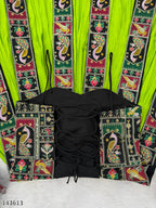 New Navaratri Fancy Gown with Striped Blouse – Elegant Garba & Dandiya Dress for Women