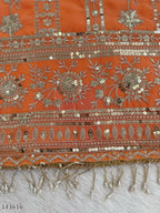 "Sunset Glow Fox Georgette Orange Sharara Suit – Designer Embroidered Ensemble"