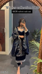 Royal Velvet Embroidered Suit Set | Premium Winter Festive & Party Wear Collection