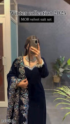 Royal Velvet Embroidered Suit Set | Premium Winter Festive & Party Wear Collection