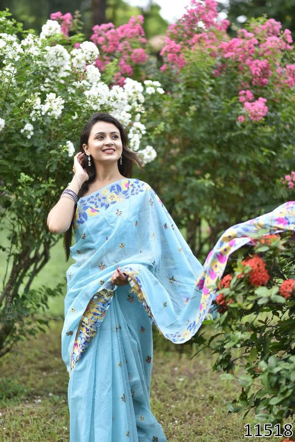 Jamdani Pure Cotton Weaving-Work Saree – Heritage Comfort Collection