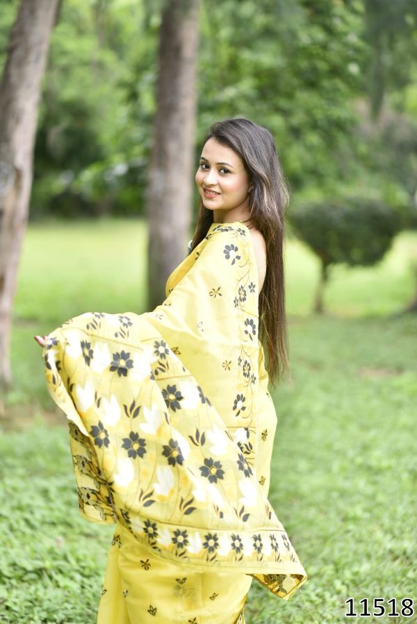 Jamdani Pure Cotton Weaving-Work Saree – Heritage Comfort Collection