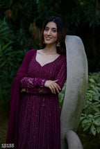 Premium Embroidered Georgette Anarkali Suit Set with Dupatta