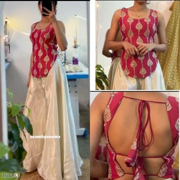 “Pure Navratri Red-White Premium Top & Palazzo Co-Ord Set – Fully Stitched Ready-to-Wear”