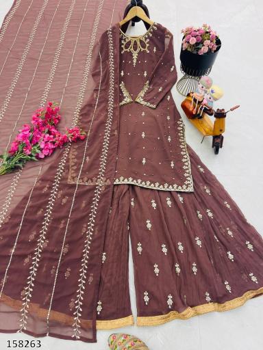 “Glamour Nights Party Top & Palazzo Dupatta Set – Pakistani Luxe Suit”