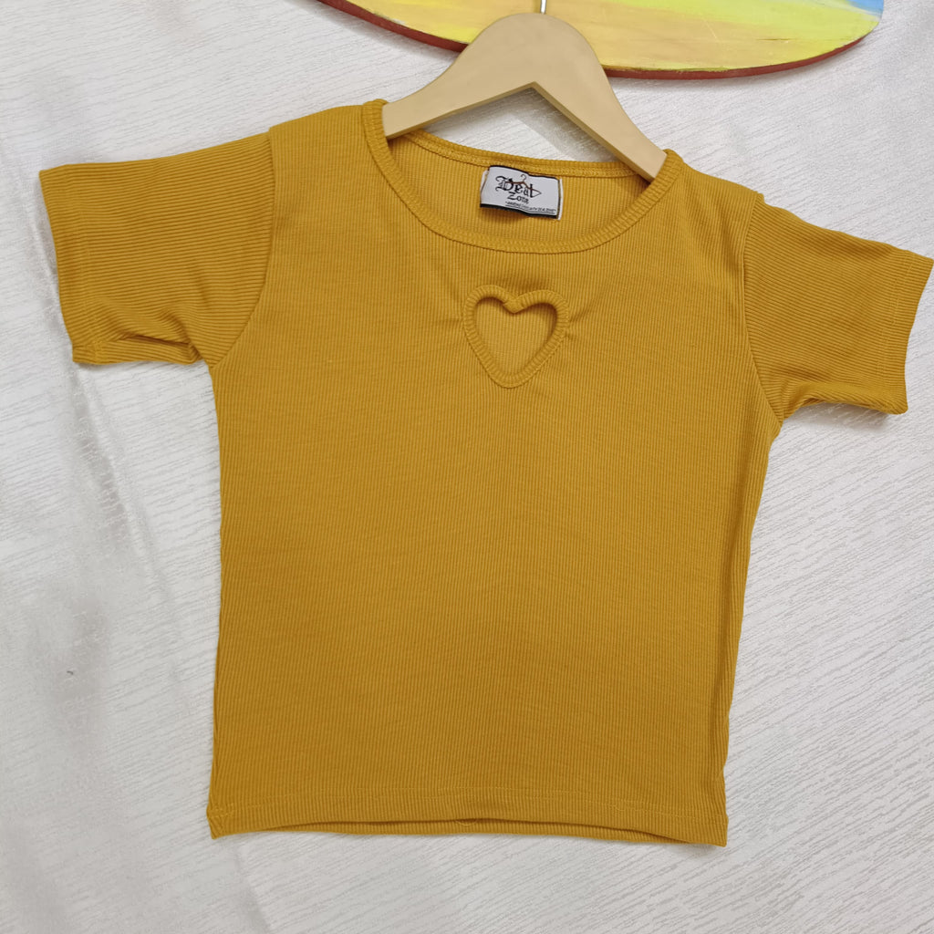 Trendy Heart Cut Ribbed Fitted Top for Women – Soft Stretchy Casual Wear