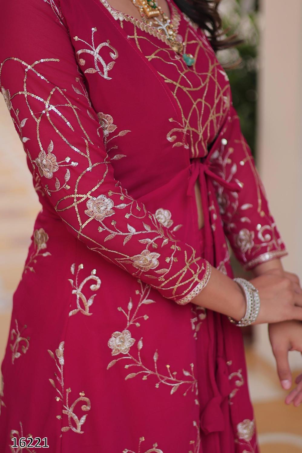 Diwali Radiance – Designer Festival Shrug, Palazzo & Choli 3-Piece Ensemble