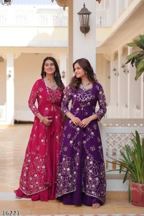 Diwali Radiance – Designer Festival Shrug, Palazzo & Choli 3-Piece Ensemble
