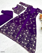 Diwali Radiance – Designer Festival Shrug, Palazzo & Choli 3-Piece Ensemble