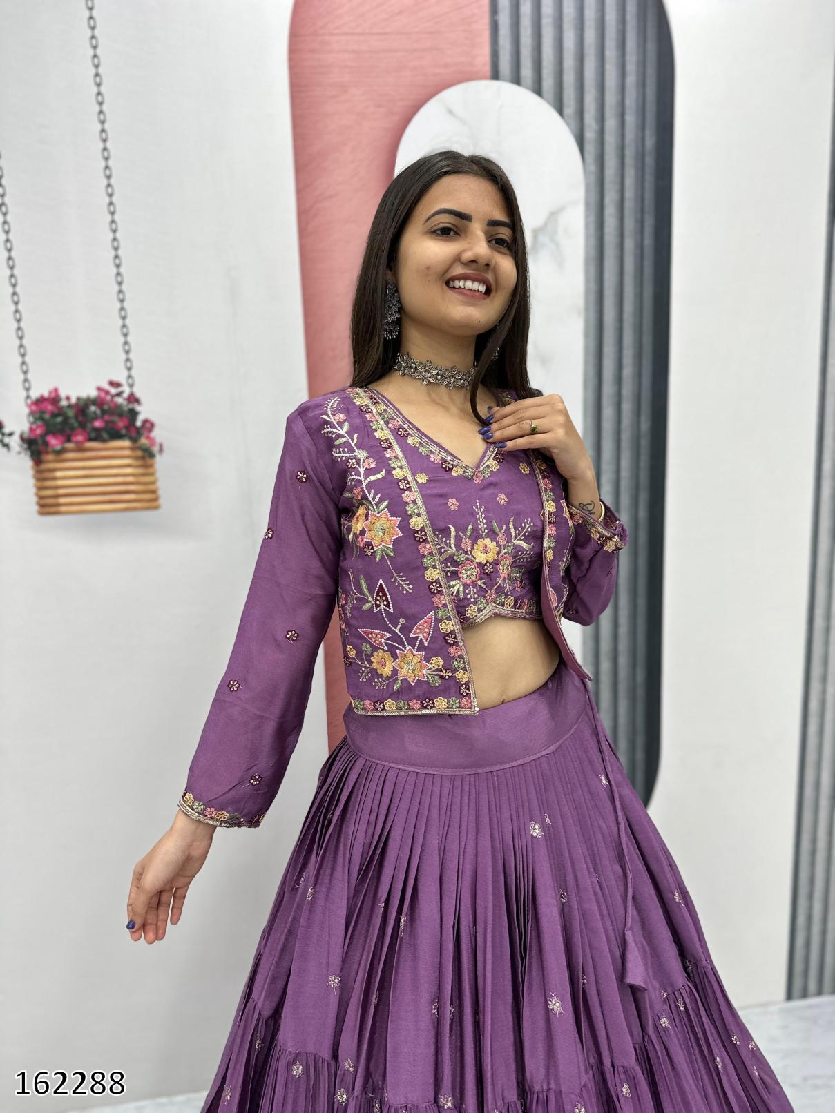 Designer Embroidered Lehenga Choli with Stylish Jacket | Premium Festive & Party Wear for Women
