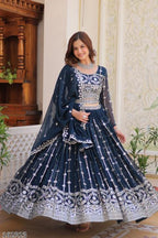 Royal Radiance Mirror Embroidered Wedding Lehenga Choli