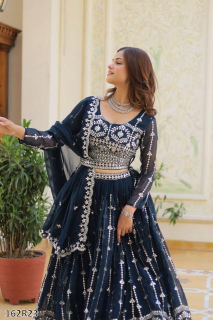 Royal Radiance Mirror Embroidered Wedding Lehenga Choli