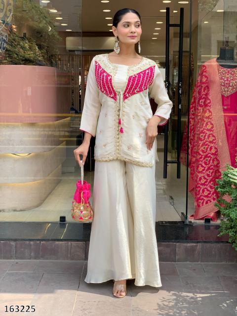 Elegant Cream & Pink Embroidered Co-ord Set – Trendy, Classy & Comfortable