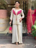 Elegant Cream & Pink Embroidered Co-ord Set – Trendy, Classy & Comfortable