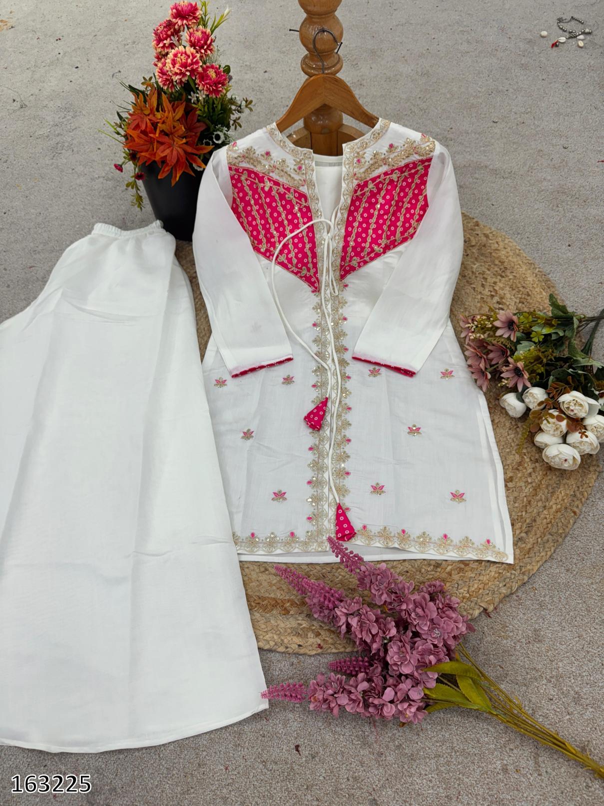 Elegant Cream & Pink Embroidered Co-ord Set – Trendy, Classy & Comfortable